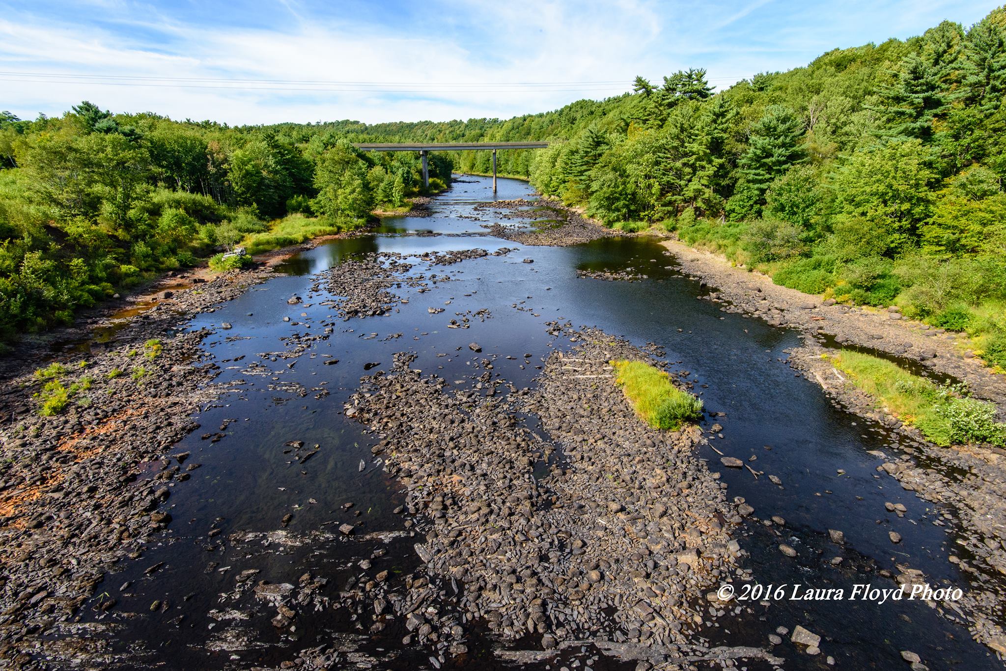 Old Train Bridge looking north at Highway #103 bridge over LaHave (c) Laura Floyd 