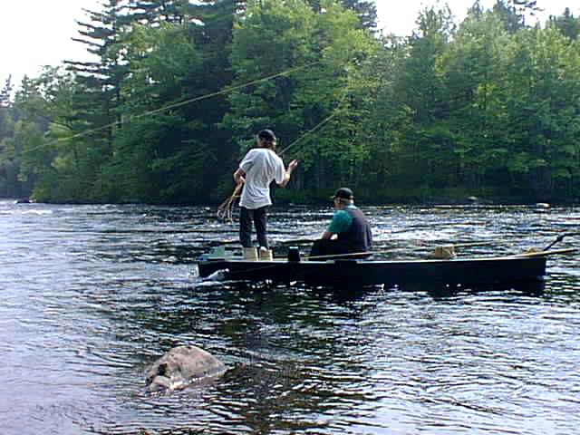 1996 - Fly fishing below the Bruhm Road Bridge (c) Tom Rogers 