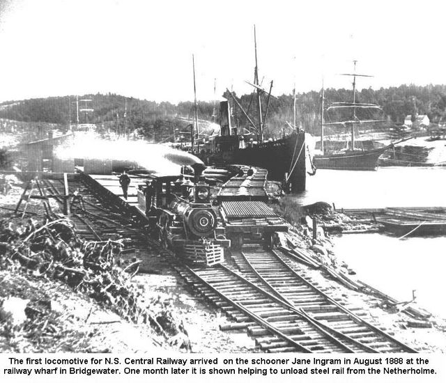 1889 - First train arrives at the Port of Bridgewater.  photo from Paul Harmon 