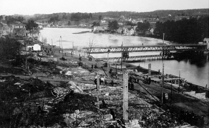 Bridgewater after the fire of 1899, photo from Duane Porter  