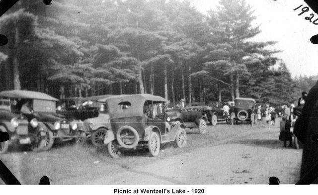 Lutheran Picnic Grounds at Wentzell Lake -- a popular gathering spot in the early 1900s 