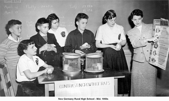 New Germany Rurual High School - mid 1950s, photo from Paul Harmon 